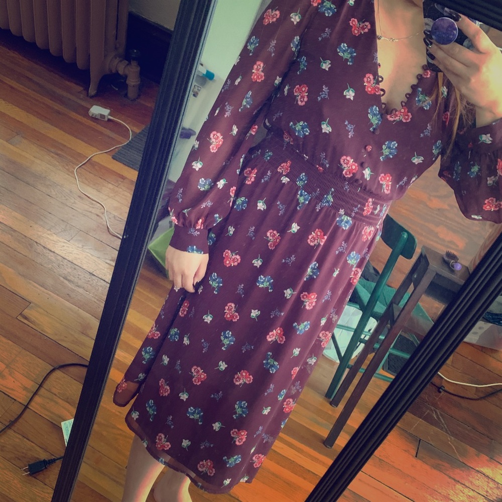 Burgundy Floral EXPRESS Dress